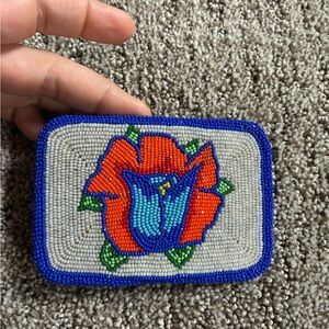 1970s Native American Hand Beaded Belt Buckle